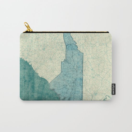 North Carolina State Map Blue Vintage Carry-All Pouch