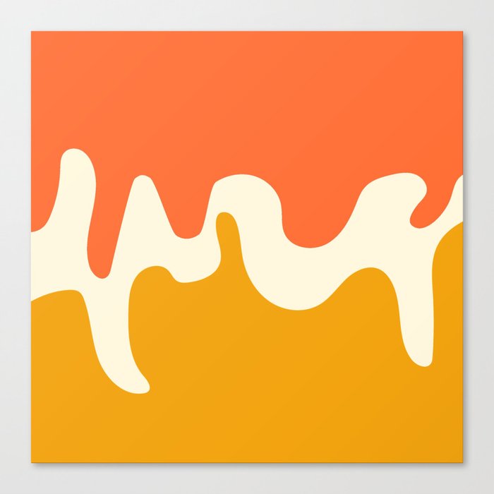 Viscous - Orange Colourful Abstract Art Pattern Design Canvas Print