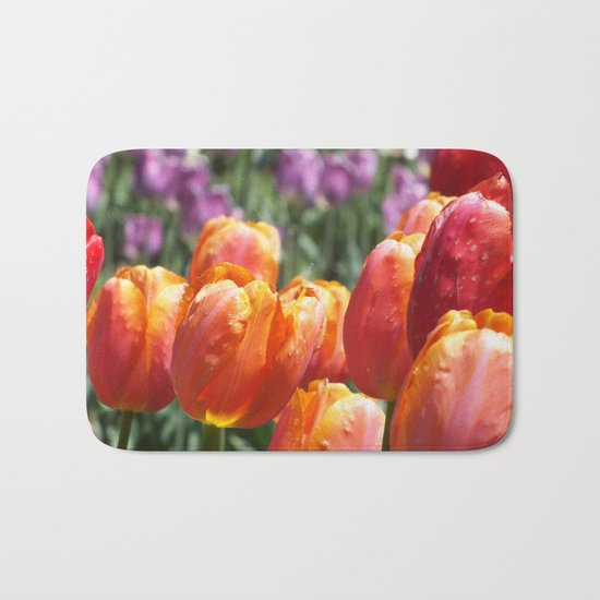Orange Tulips Bath Mat