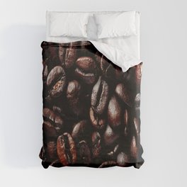Dark Roasted Coffee Beans Duvet Cover