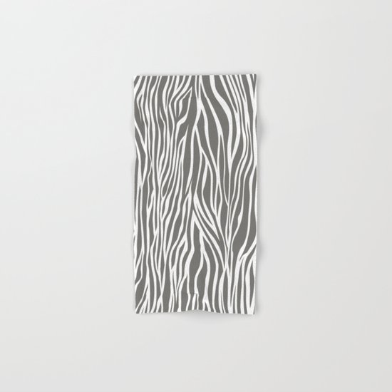 Safari Zebra Print - Grey & White Hand & Bath Towel
