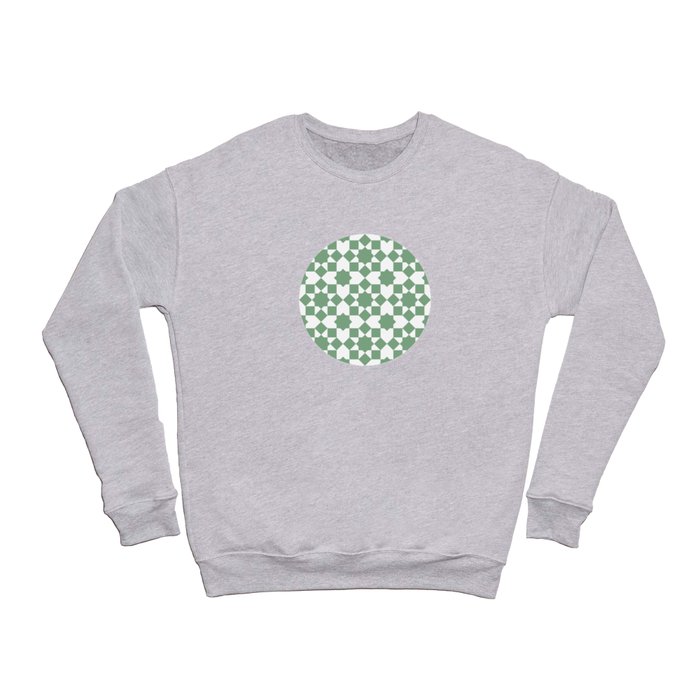 Islamic style geometrics sage green pattern Crewneck Sweatshirt