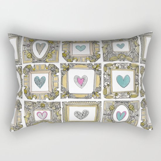 love heart frames Rectangular Pillow