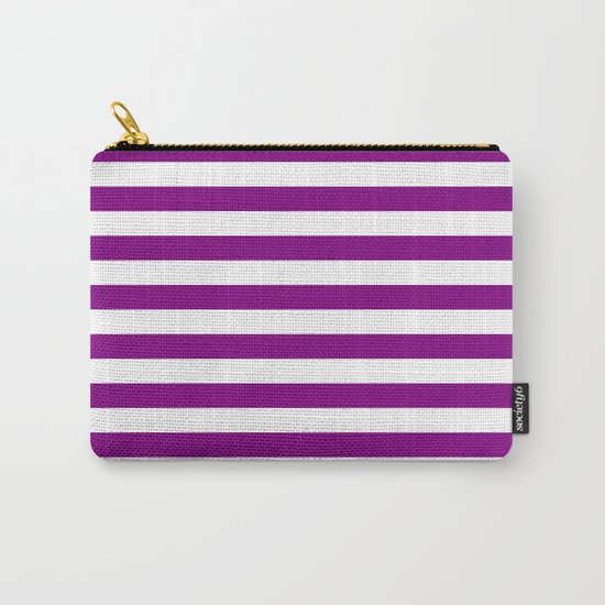 Horizontal Stripes (Purple/White) Carry-All Pouch
