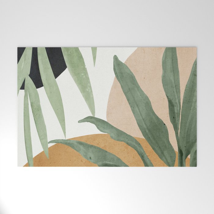Abstract Art Tropical Leaves 4 Welcome Mat