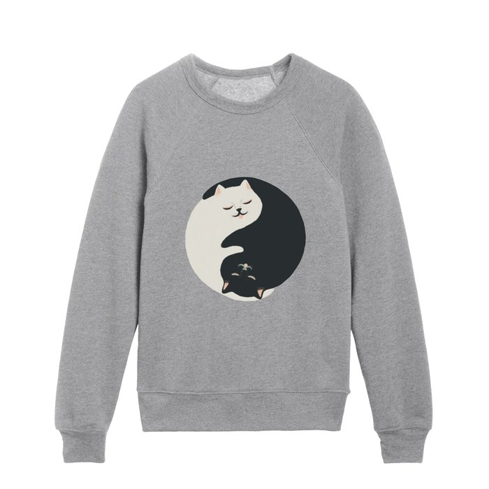 Hidden cat 26g Green yin yang hug Kids Crewneck