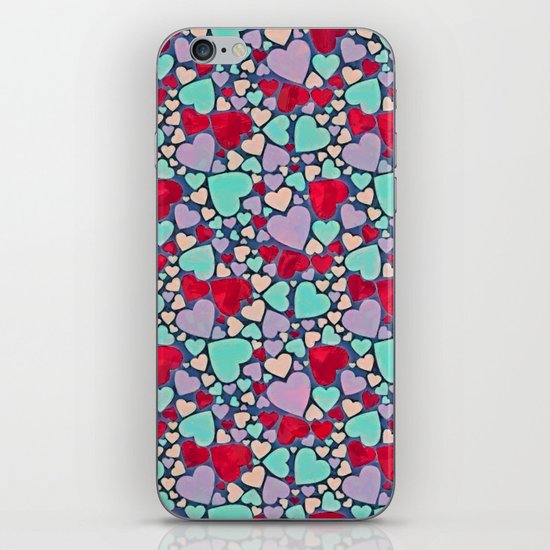 Sweet hearts mosaic pattern iPhone Skin