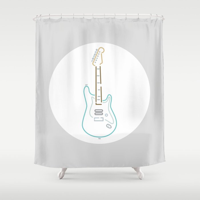 Delonge Signature Guitar Shower Curtain By Jessehansonl Society6 Delonge Signature Guitar Shower Curtain