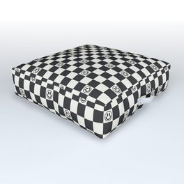 Smiley Face & Checkerboard  Outdoor Floor Cushion