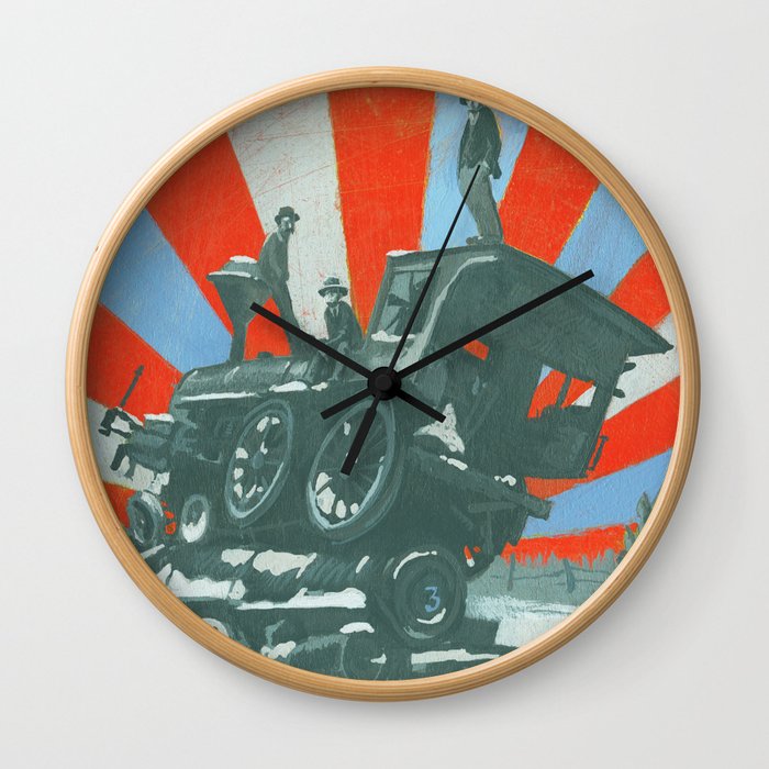 SABOTAGE! - Winter Train Wreck Wall Clock