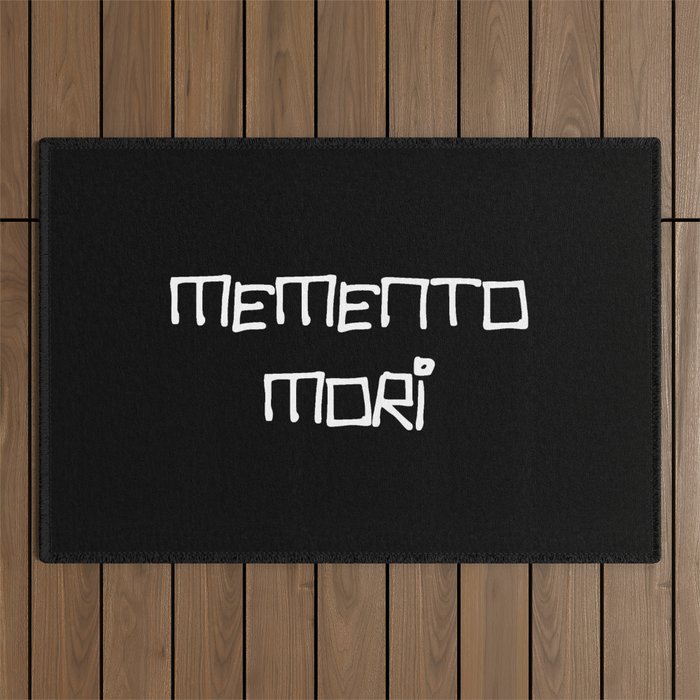 motto in latin -memento mori 1 Outdoor Rug