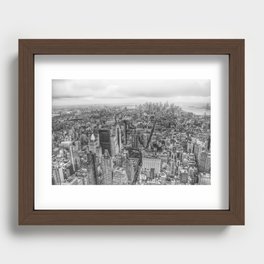 New York Manhattan buildings black and white photography Recessed Framed Print