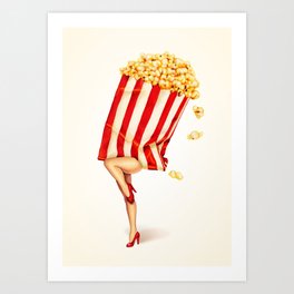 Popcorn Girl Art Print
