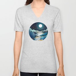 Moon Glow V Neck T Shirt