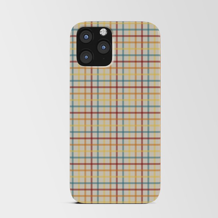 Multi Check 2 - red teal orange yellow iPhone Card Case