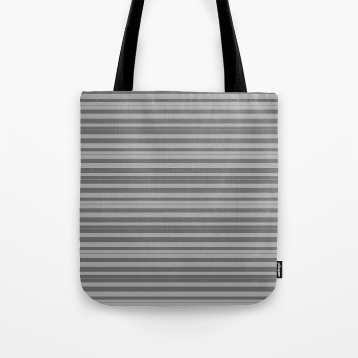 Dim Gray & Dark Grey Colored Striped/Lined Pattern Tote Bag