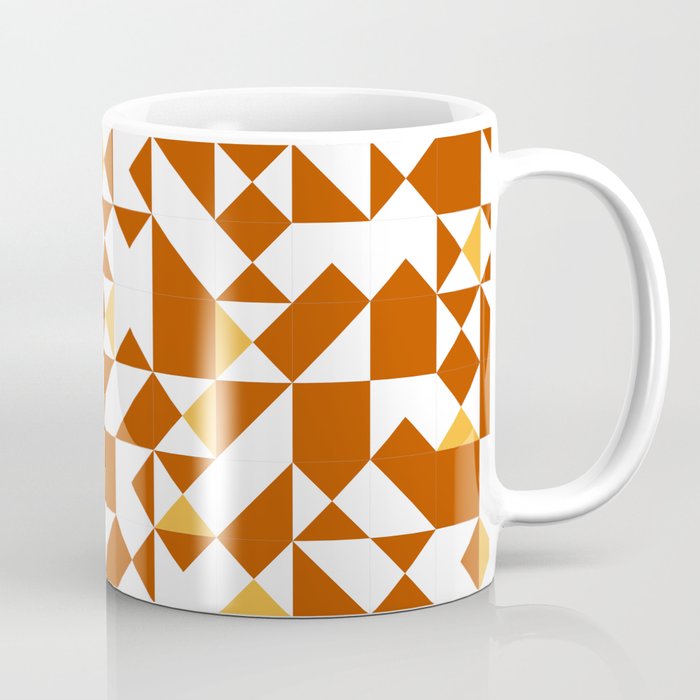 Red and Orange Geometric Tiles Coffee Mug
