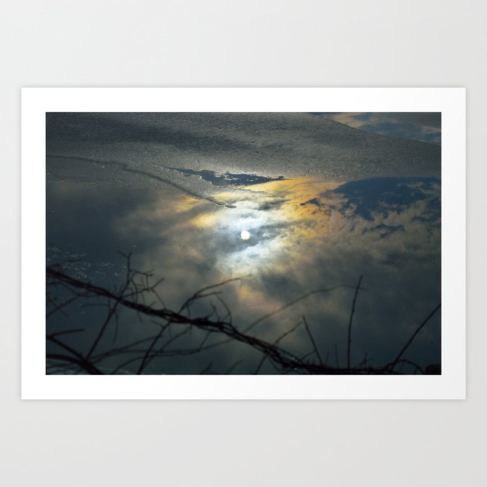 Sky Reflection on Icy Lake  Art Print