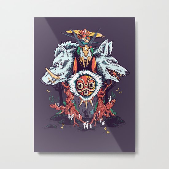 The Wolf Princess (Purple) Metal Print