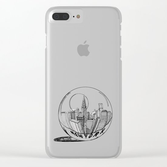 New York in a glass ball Clear iPhone Case