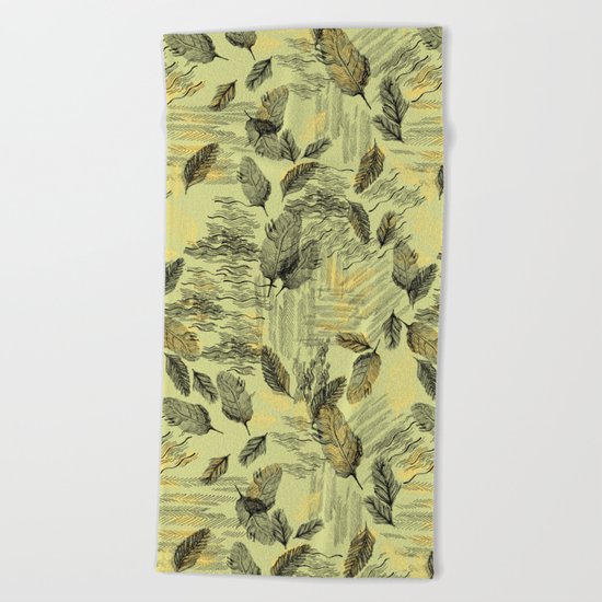 Seamless Blossom Pattern Beach Towel