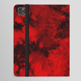Black and Red Tie Dye Abstract Pattern iPad Folio Case
