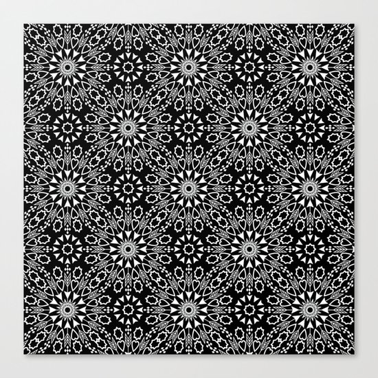 Oriental, ornament, black and white. Canvas Print