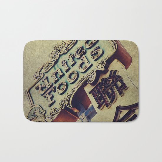 United Foods Neon Sign, Chinatown Bath Mat