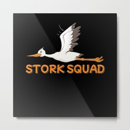 Stork Stork Squad Valentines Day Baby Metal Print