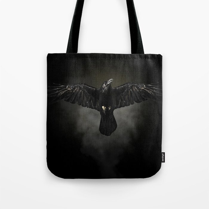 Black raven, crow flight Tote Bag