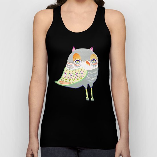 owl illustration, owl print, owl art Unisex Tank Top
