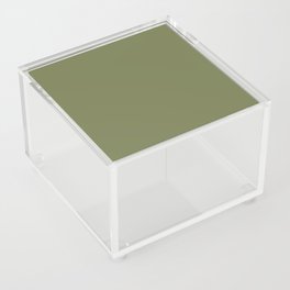 Dark Green-Brown Solid Color Pantone Calliste Green 18-0324 TCX Shades of Green Hues Acrylic Box