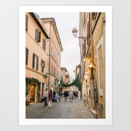 Trastevere A Romantic Street In Rome, Italy In The Evening - Fine Art Travel Photography Print Art Print