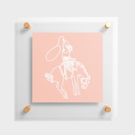 Neon Cowboy Rodeo in White Floating Acrylic Print
