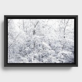 Winter is here - Snowy Birches Winter Scene #decor #society6 #buyart Framed Canvas