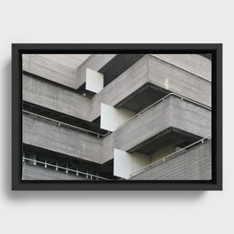 brutalist angles - national theatre london Framed Canvas