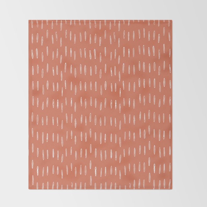 Boho Raindrop Abstract Pattern Burnt Orange Throw Blanket By