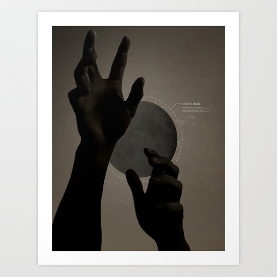 Hand's on the Moon Art Print