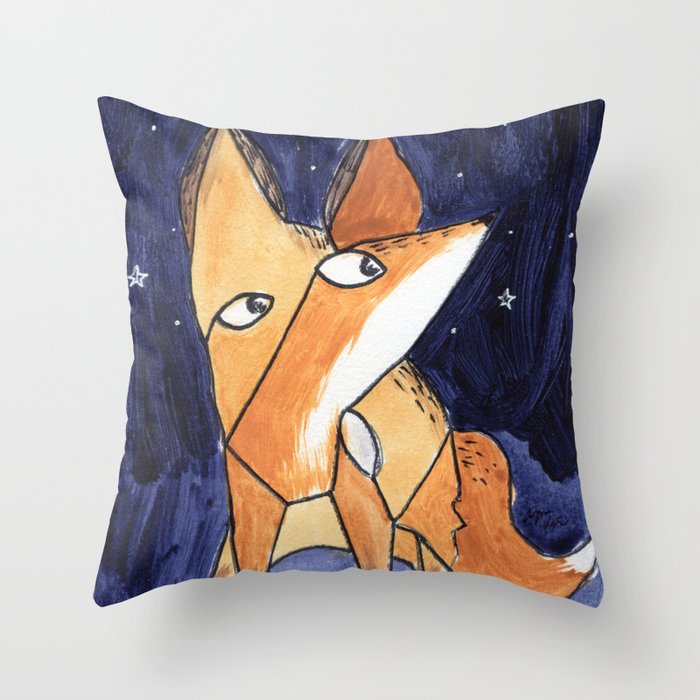 Picasso Fox Throw Pillow