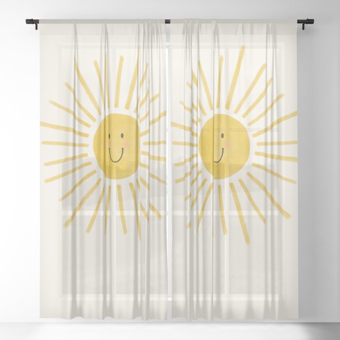 Smiley Sunshine Sheer Curtain
