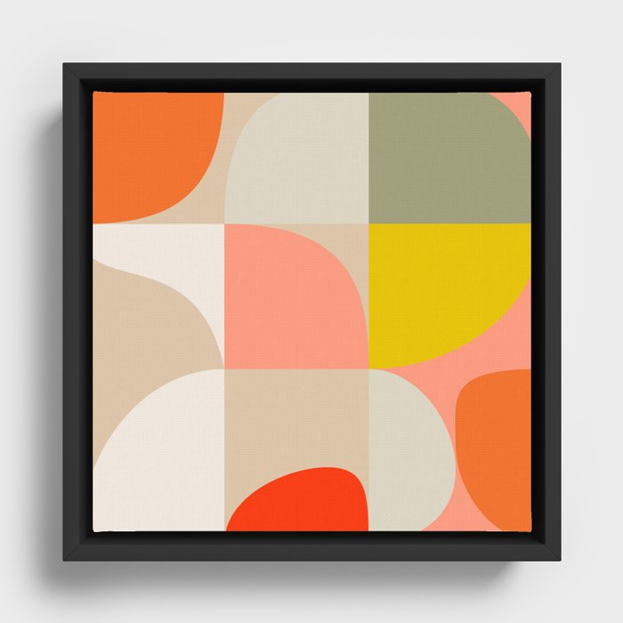 Shapes abstract pastel II Framed Canvas
