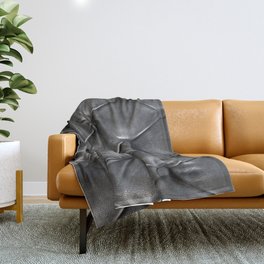 pattern of black genuine leather texture using as background Throw Blanket