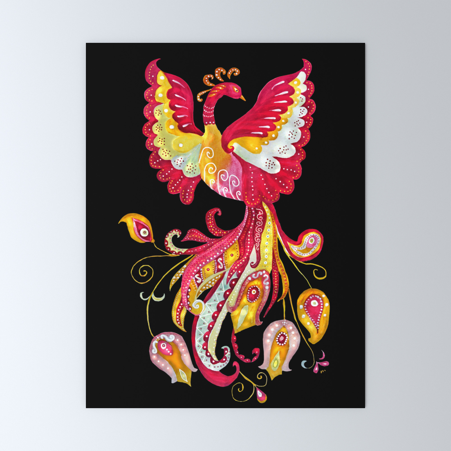 Firebird Fantasy Creature Mini Art Print By Tanjica