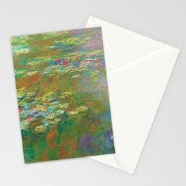 Lotus, Lilies, Pink, Monet, Art Prints Stationery Card
