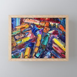 Letter to a Friend; Rants, Raves, Loves, Secrets, and Random Thoughts, modern colorful abstract painting Framed Mini Art Print
