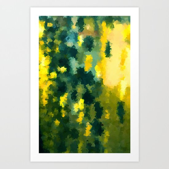 Squares Pattern #Yellow #Green #Mint #2 Art Print