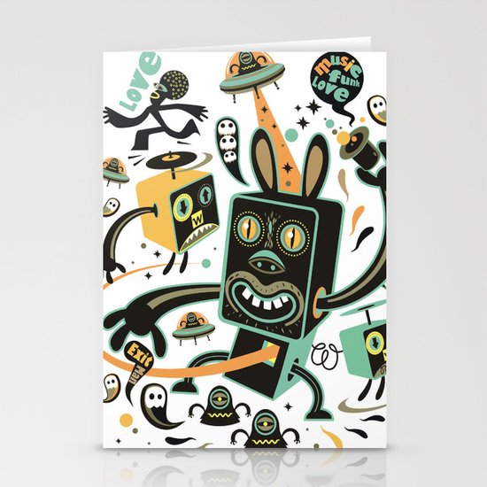 Little Black Magic Rabbit Stationery Cards