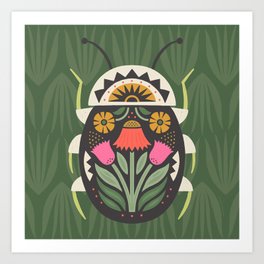 Folk Art Beetle Art Print