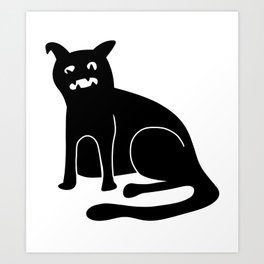 Weird Chonk Cat Black 002 Art Print