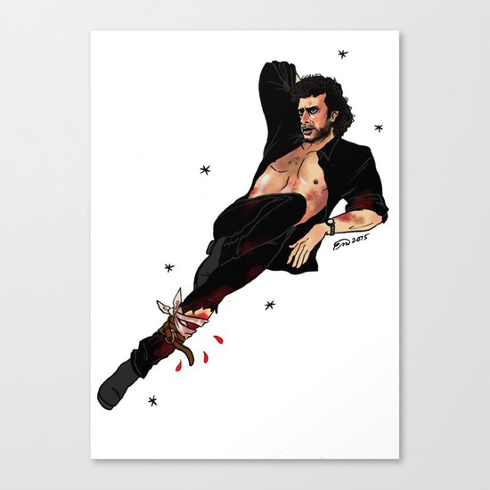 Jurassic Park Pin-Ups ~ Dr. Ian Malcolm Canvas Print